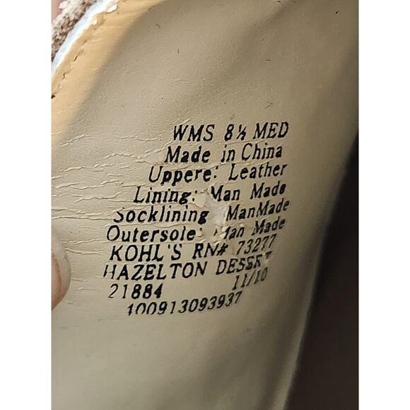 Dana Buchman tan suede buckle stud heel clog mules sz 8.5 Y2K leather Vtg - Picture 10 of 10